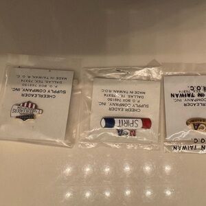 NCAA Spirit Pin Set - Red, Blue, Gold Vintage collector pins.